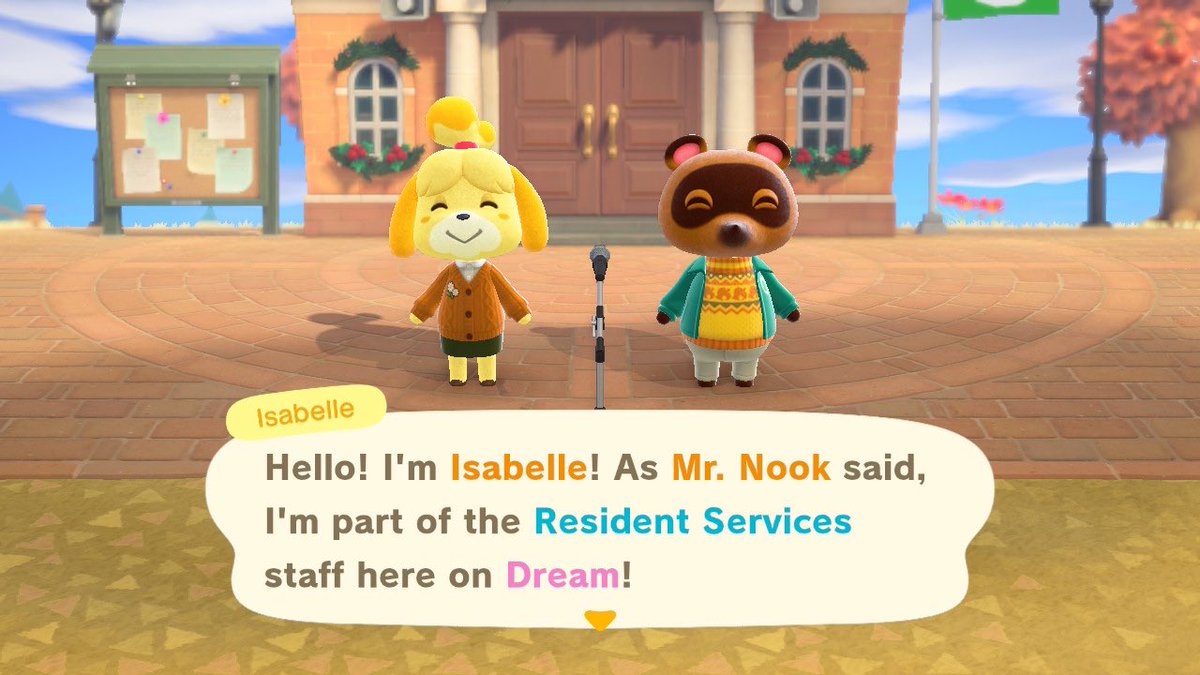 あつ森で学ぶ英会話 しずえ こんにちは しずえです たぬきちさんがおっしゃったように ドリーム島の案内所スタッフの一員になります Isabelle しずえの英語名 海外でよくある女性名みたいだけど しずえさんは頭に鈴がついてる Is A Belle っ