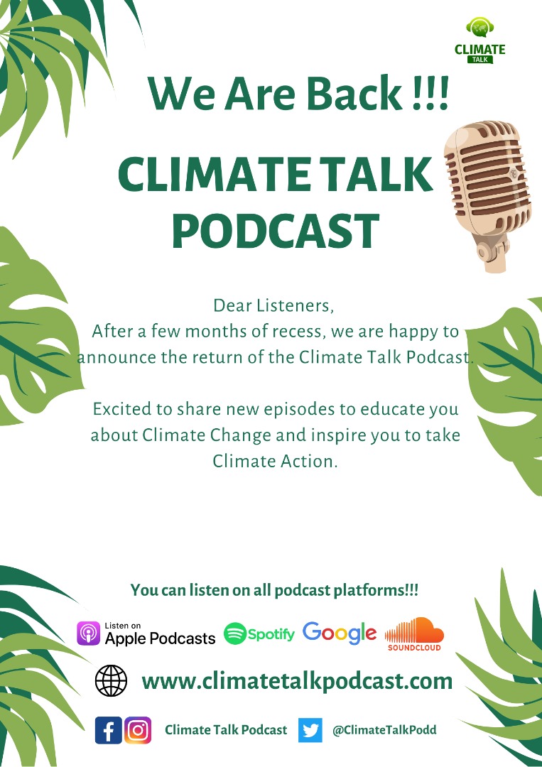 The Climate Talk Podcast is back! Check out new episode on climatetalkpodcast.com/category/podca… 

#climatechange #ClimateActionNow #COP26 #WeDontHaveTime #ClimateTargets #climaterisk #climategoals2030