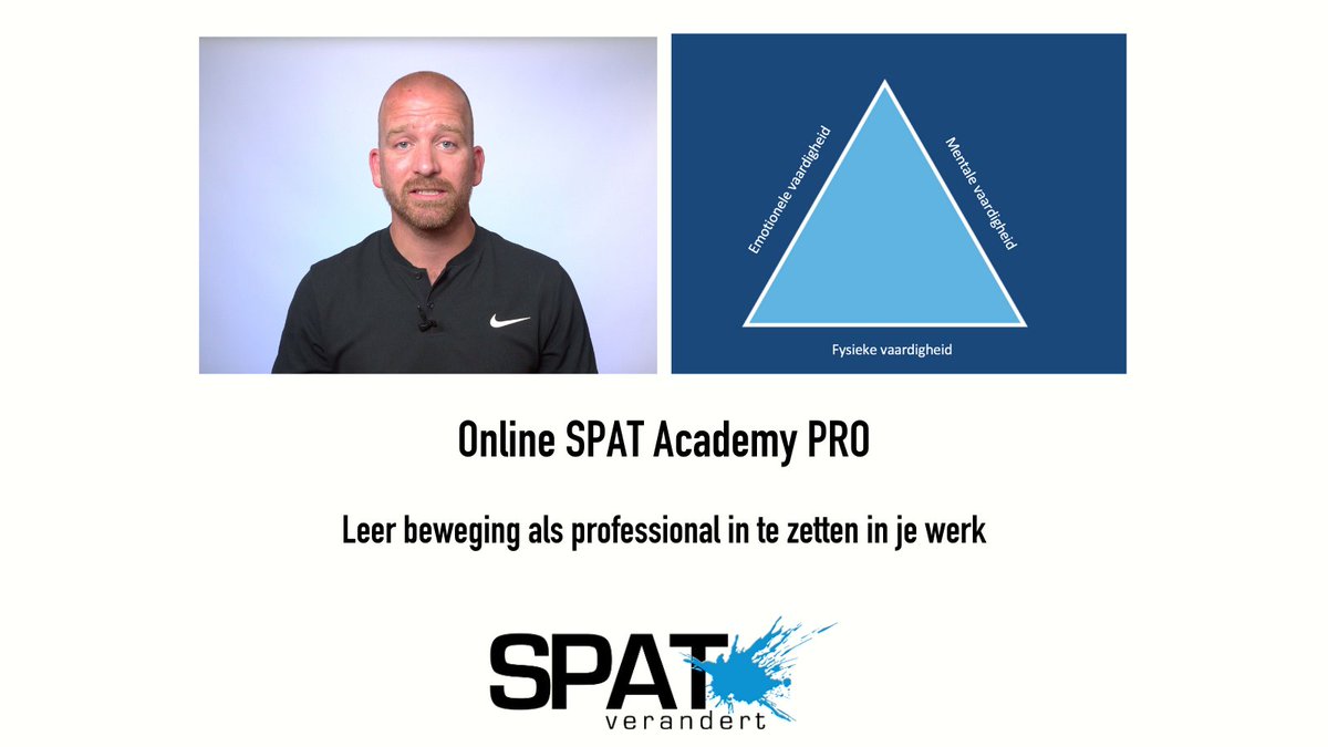 In de online SPAT Academy PRO krijg je persoonlijke feedback van de SPAT coaches. In 6 modules leer je hogere doelen scherp formuleren, vaardigheden inzetten, ontwikkeldriehoeken maken, oefeningen ontwerpen, coachen en de vertaalslag maken naar de praktijk. 

#health #psychologie