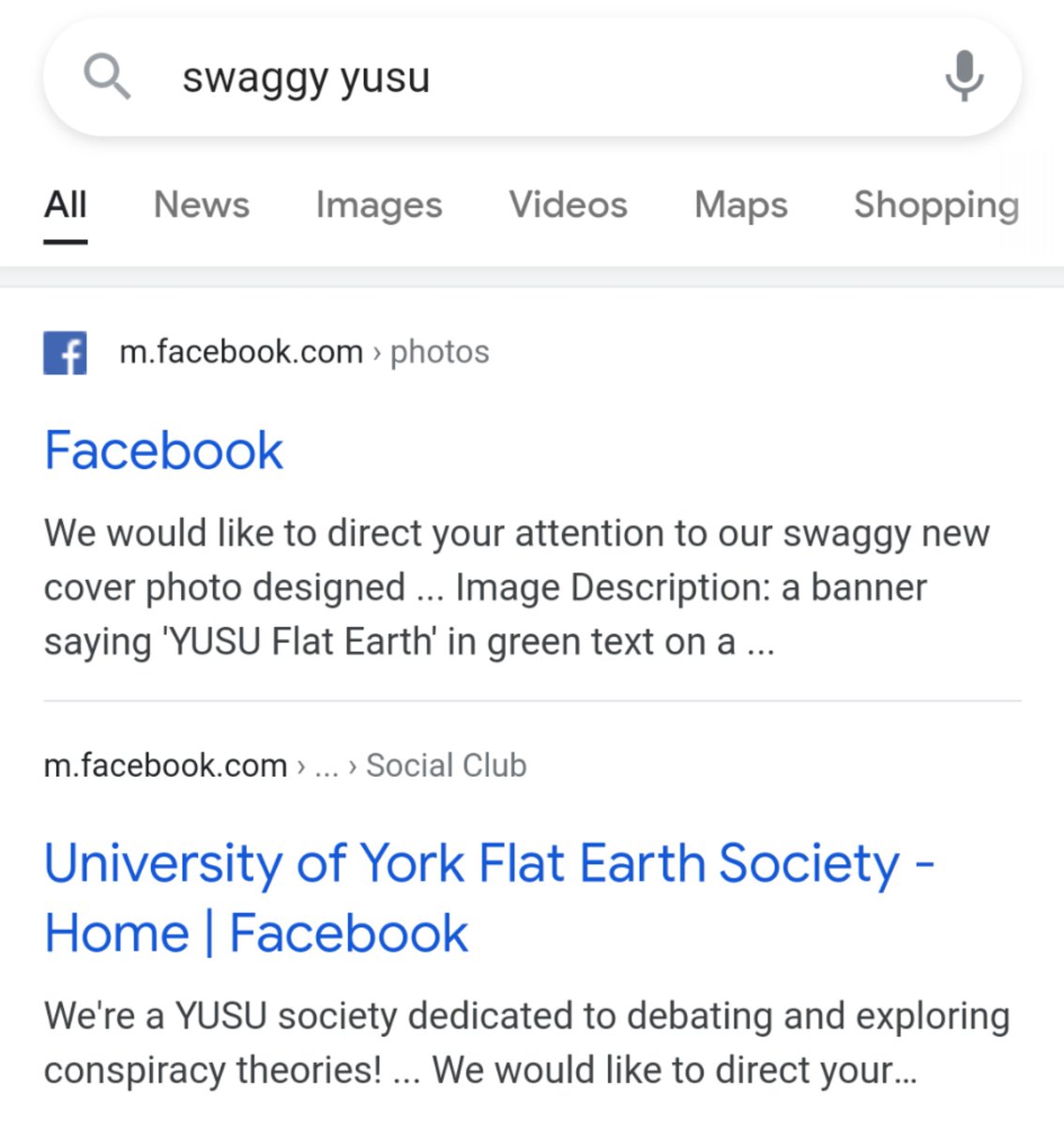 _SWAGGYork's tweet photo. When you search "SWAGGY YUSU" this is what comes up. I just have one question: if the world is flat does it still revolve around me? https://t.co/ncVJoor5sp