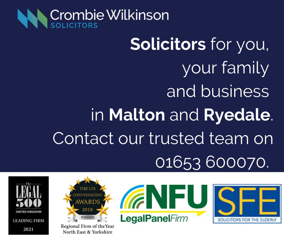 CWSolicitorsLLP's tweet photo. Our expert team of solicitors in #Malton can provide specialist #legal advice for individuals, businesses and the rural and farming community across Ryedale &amp; North Yorkshire.

We work together as a team to deliver an excellent client experience for you under our #ServicePledge https://t.co/8g0Oe5nZ6B