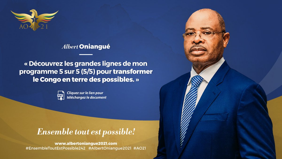 Découvrez les grandes lignes de mon programme 5 sur 5 (5/5) pour transformer le Congo en terre des possibles. 

albertoniangue2021.com/index.php/prog…