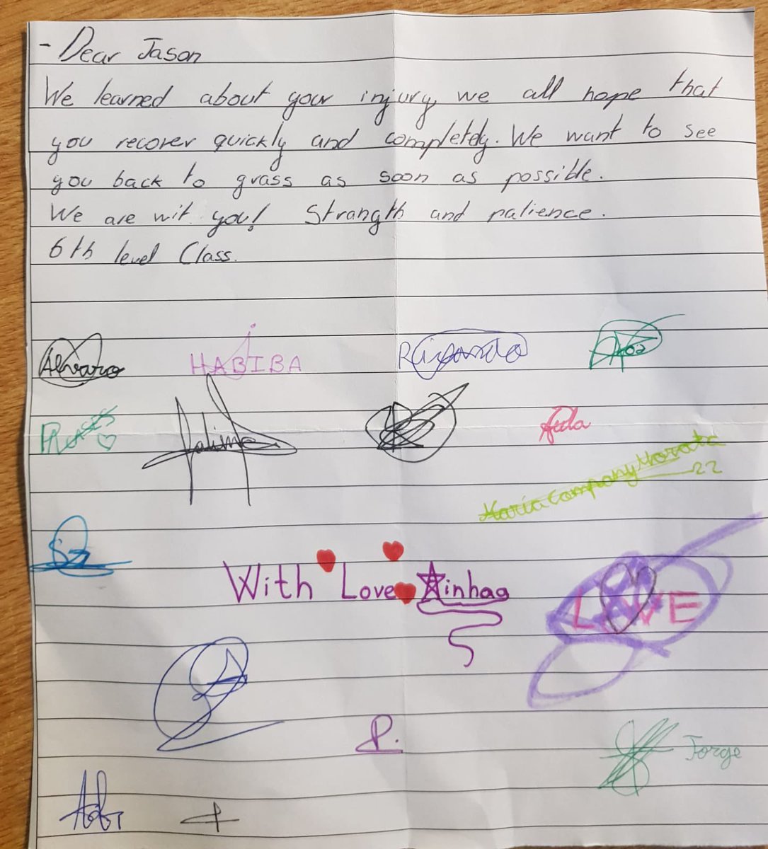 ConcordRangers's tweet photo. Look what got sent to us this morning! 

A lovely letter supporting @JasonRaad1 in the recovery from his injury sustained earlier this season. 

#YAMC 💛💙 https://t.co/45L3aRAC5Z