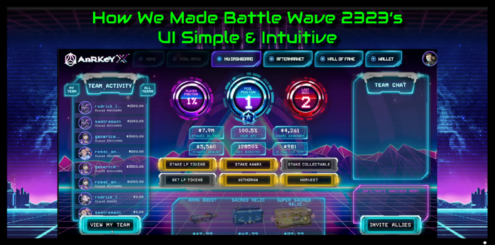 AnRKeyX's tweet photo. 🔥 Read about how we perfectly crafted the User Interface for our #DeFi #NFT game Battle Wave 2323!!

✅ We have simplified liquidity mining and earning APY with an innovative UI that makes playing and earning simple, intuitive, and stable!

Read here! 👉 https://t.co/Q5KHQJUGcn https://t.co/c7gz0m9vFM