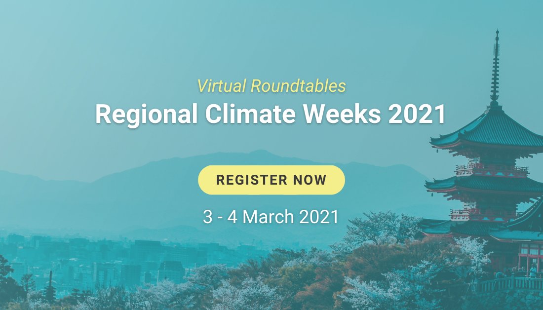 UNFCCC's tweet image. Registration is now open for a series of regional events that will set the scene for the 2021 edition of the Regional Climate Weeks. 

Press Release: bit.ly/3knA1BD

#ClimateWeekLAC | #AfricaClimateWeek | #ClimateWeekAP