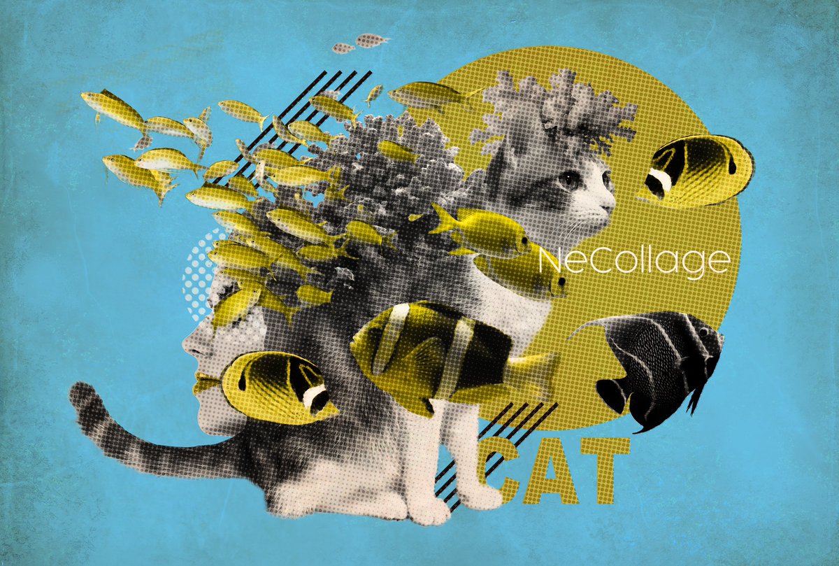 みんなでつくるsns動物園展 動物も色々コラージュしてる カズシフジイ超コラージャーのイラスト