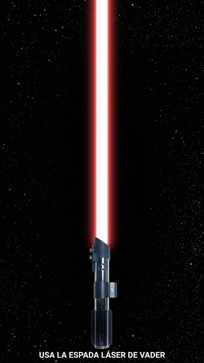 StarWarsSpain's tweet photo. Haz tap para usar la espada láser de Darth Vader. https://t.co/v2d1yQBHWP