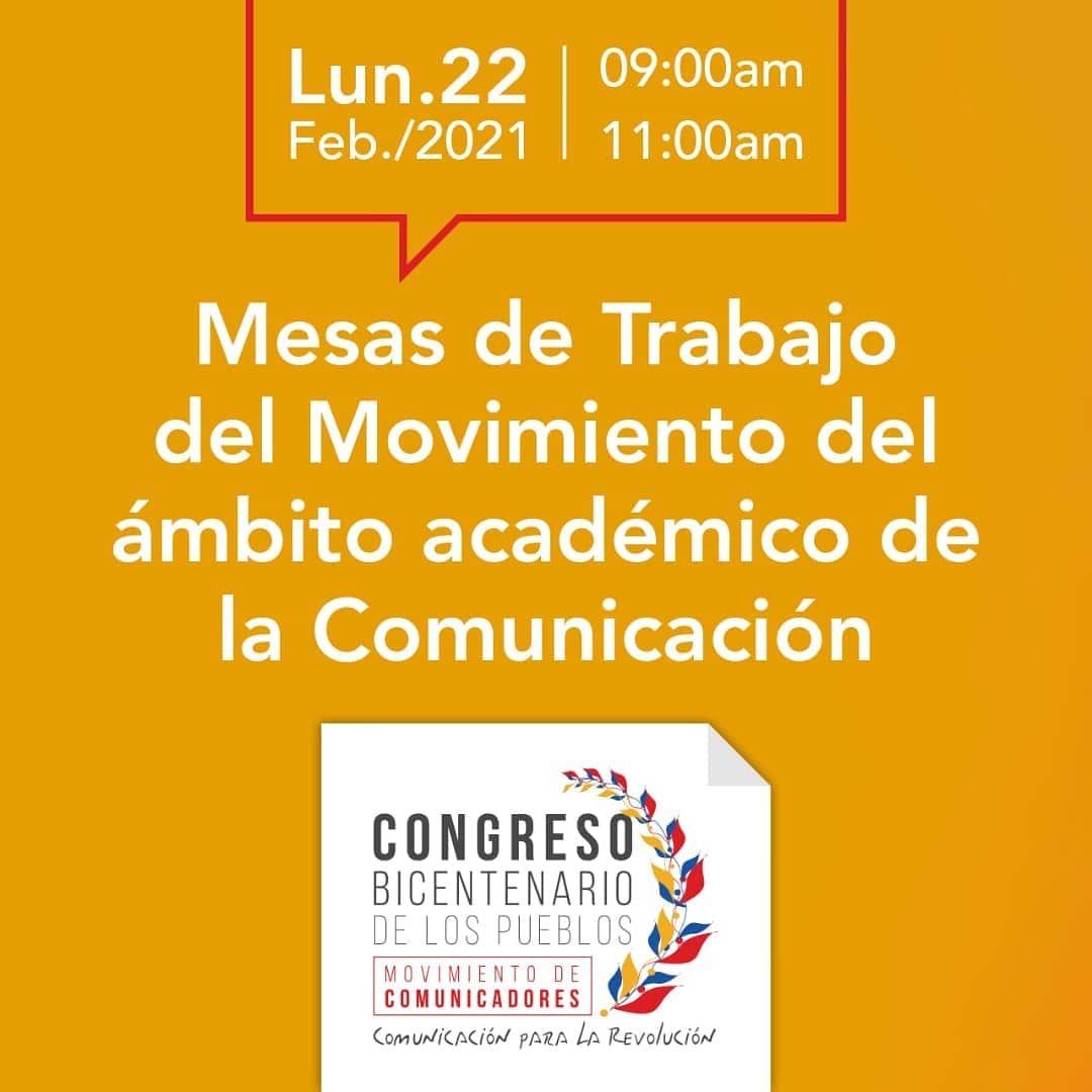 HOY INICIA LA GRAN JORNADA DE DEBETE POR EL MOVIMIENTO DE COMUNICADORAS Y COMUNICADORES DEL CONGRESO BICENTENARIO DE LOS PUEBLOS #ComunicacionParaLaRevolucion #22Febrero @PueblosEnUnidad @PartidoPSUV @NicolasMaduro @dcabellor @taniapsuv @CuatroFWeb