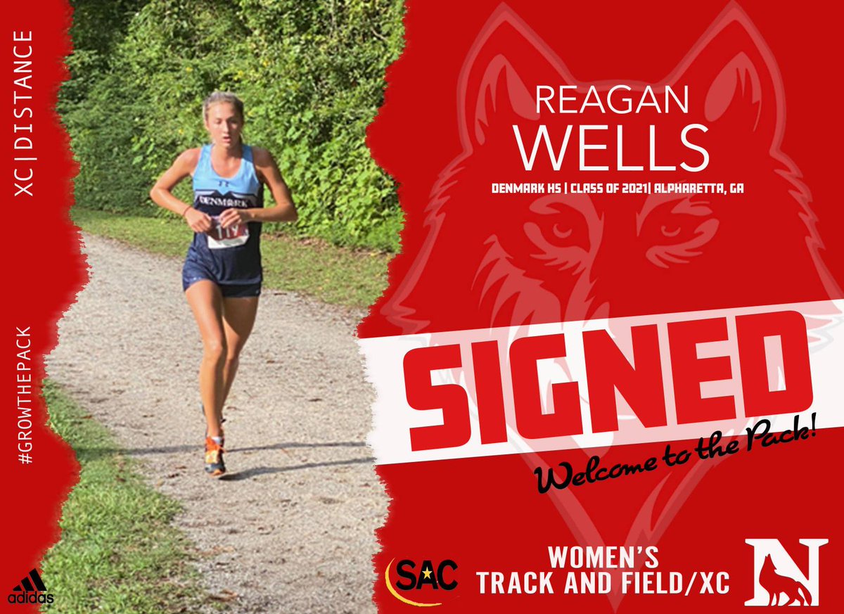 NewberryTFXC's tweet photo. We are super excited to announce the signing of Reagan Wells! Reagan joins us from Denmark High School in Alpharetta, GA. She will compete for the Wolves in cross country/distance. #growthepack #strongertogether https://t.co/RskRhoiMYX