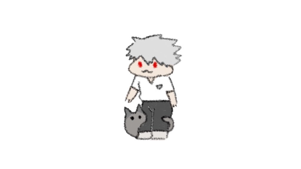 nagisa kaworu 1boy male focus :3 simple background white background red eyes pants  illustration images