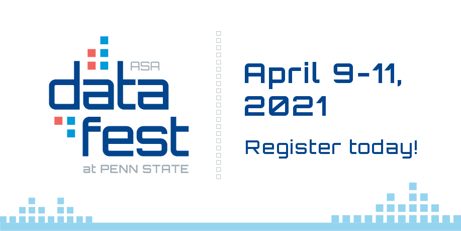🔓 #PSUDataFest21 registration is now open! Sign up today 🗓 at datafest.psu.edu/register <a href="/PSUStatistics/">Penn State Statistics</a> <a href="/PSUScience/">Penn State Eberly College of Science</a> <a href="/penn_state/">Penn State</a> <a href="/AmstatNews/">ASA</a>