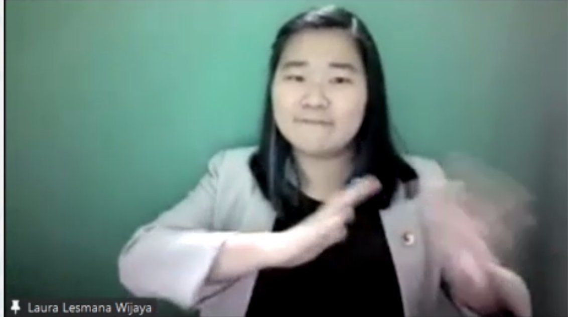 WFDeaf_org's tweet image. Laura Lesmana Wijaya &quot; We took it upon ourselves to ask experts in sign language linguistics, and we looked outside of Indonesia, we used our own deaf networks and we took advantage of the expertise of the Chinese University of Hong Kong.&quot;
#WFD70 #SignLanguageInterpretation
