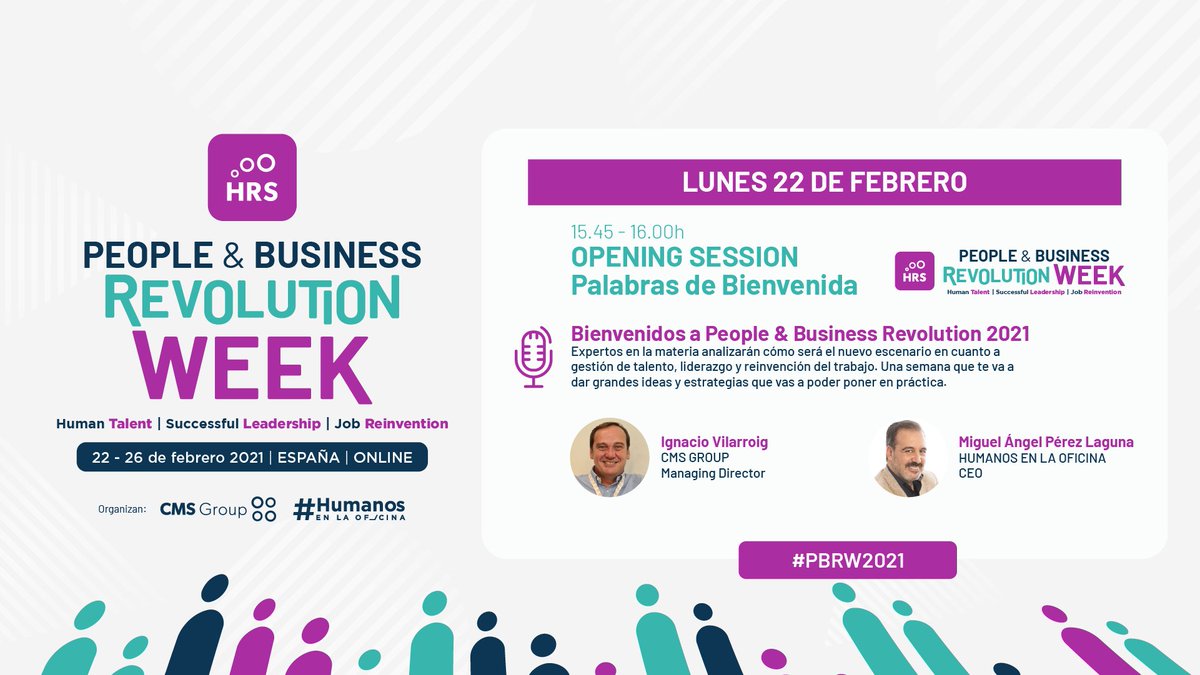 OpenHubNewsEU's tweet photo. 🚀 [ ¡EMPEZAMOS! ] #PBRW2021
En 1 hora daremos inicio al PEOPLE &amp; BUSINESS REVOLUTION WEEK con las 𝐏𝐚𝐥𝐚𝐛𝐫𝐚𝐬 𝐝𝐞 𝐁𝐢𝐞𝐧𝐯𝐞𝐧𝐢𝐝𝐚 junto a @maperezlaguna. 
 
Acceso a las salas virtuales: ⁣⁣
👉🏻 https://t.co/vNHJJ2ty7K
⁣⁣
¡Te esperamos!⁣⁣ https://t.co/xEchgUdJvI