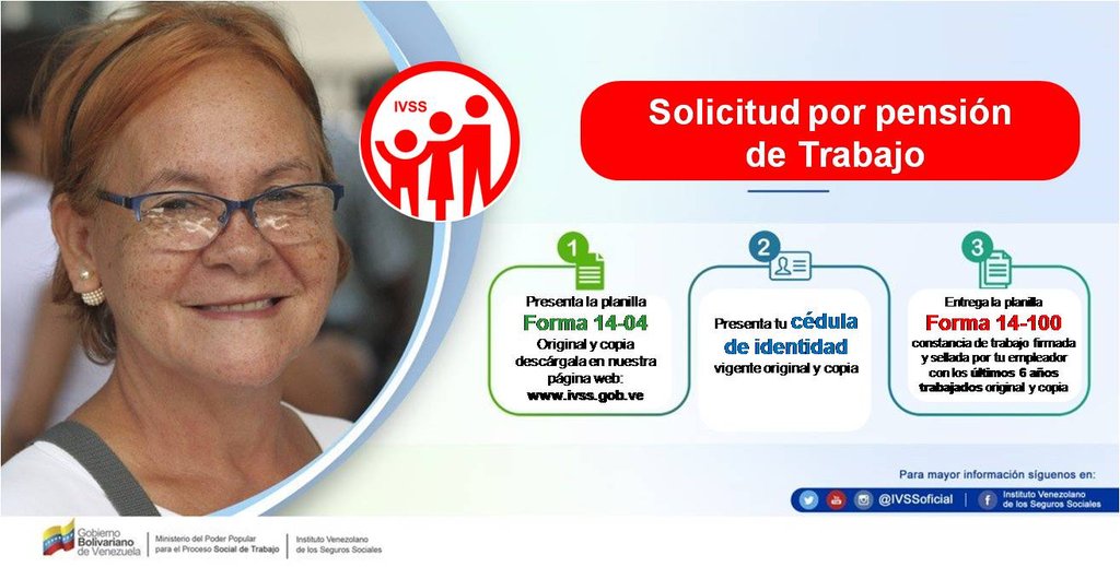 #TomaDato|El #ivss simplifica el trámites para sus usuarios, mira que sencillo el trámite para tu pensión por Trabajo, para más información puedes utilizar nuestro canal electrónico: @OficAdmTucupita. #ComunicacionParaLaRevolucion @NicolasMaduro @ivssoficial @MagaGutierrezV