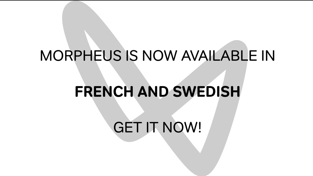 Morpheus, our App to assist psychotherapy, is now available in FRENCH and SWEDISH!

Try it out and improve your therapy.

vacay.dev/morpheus