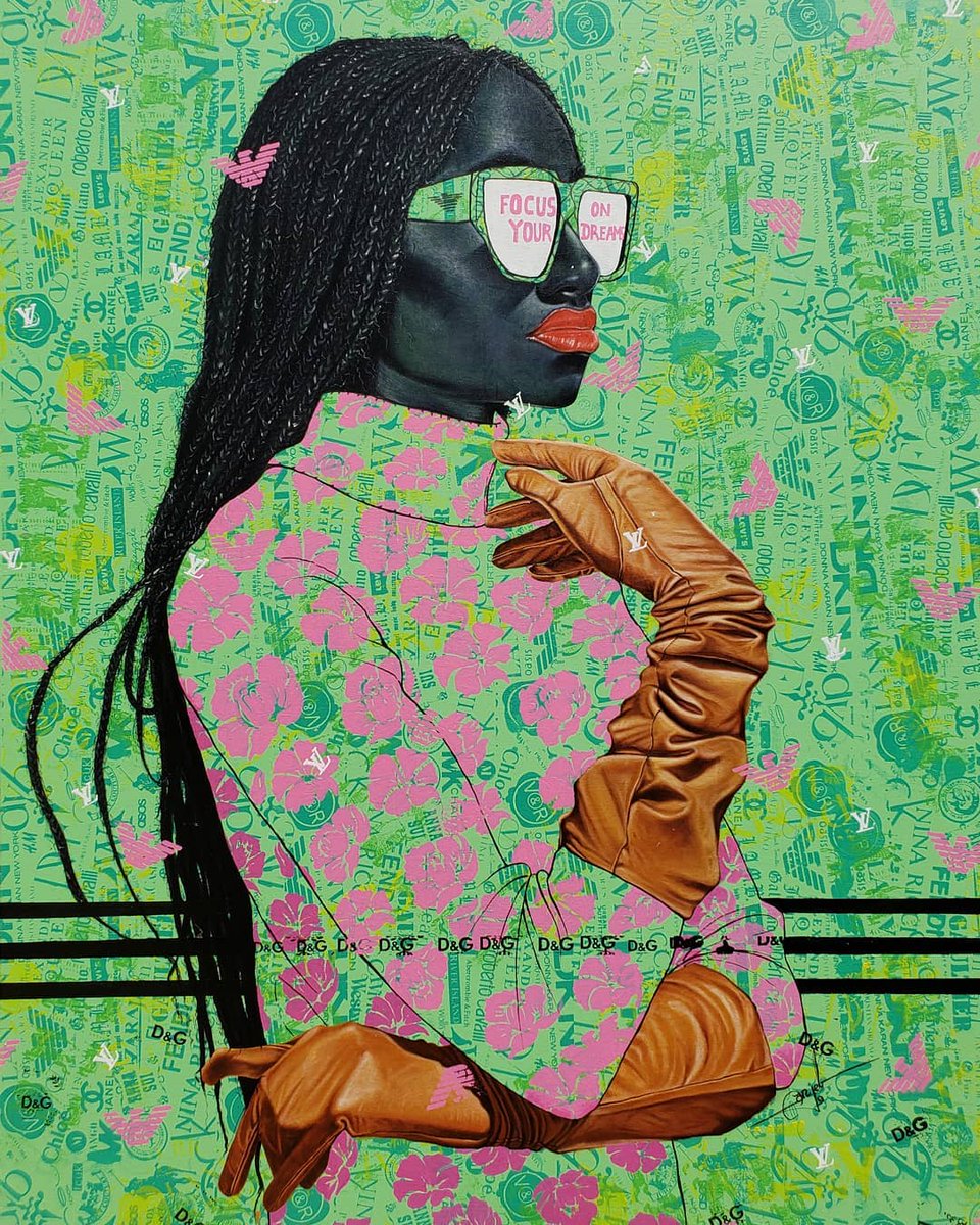 New_Comma's tweet photo. For this week, #CommaSelects Boris Anje - a Congolese painter often inspired by the stylish dandies of Congo and popular fashion brands.
He first learnt the craft from his cousin Samuel Njomke, and has since developed an outlook that speaks to the influence of consumer culture. https://t.co/1MVhHNhpc0