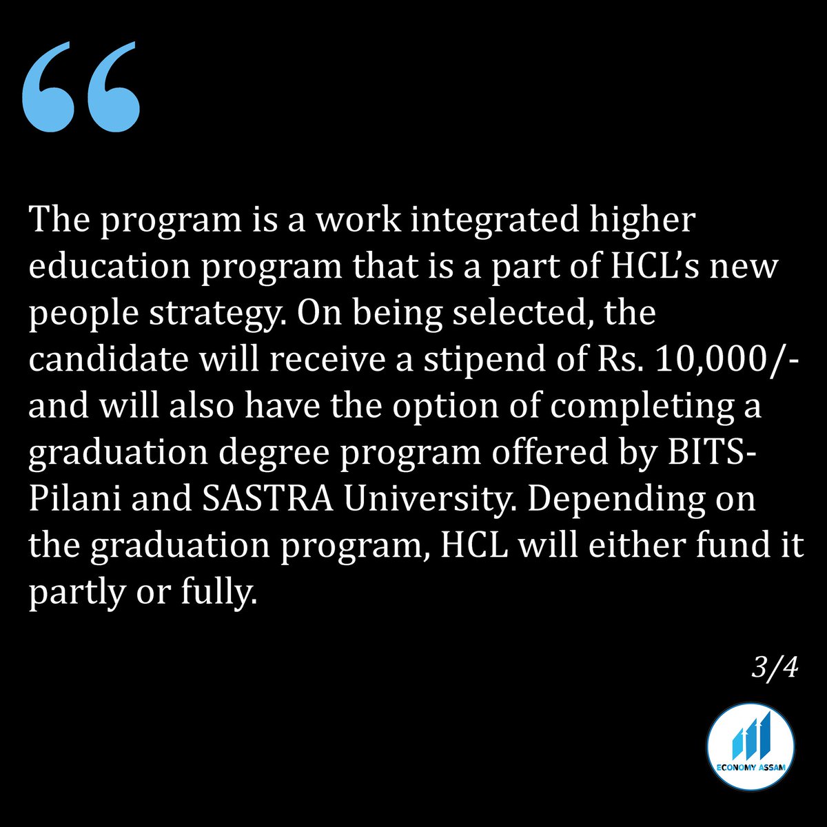 AssamEconomy's tweet image. TechBee - job-oriented training program for Class XII passed

#careersassam #assamjobs #techbee #learnnearn #hcltechnologies #economyassam #picstory
@hcltechbee