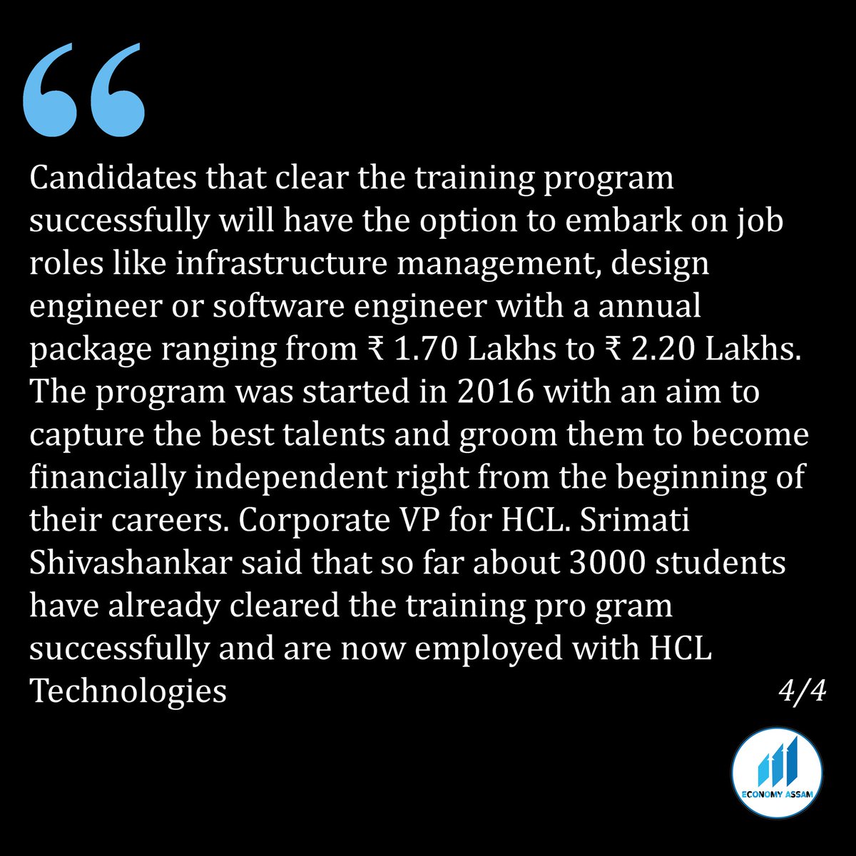 AssamEconomy's tweet image. TechBee - job-oriented training program for Class XII passed

#careersassam #assamjobs #techbee #learnnearn #hcltechnologies #economyassam #picstory
@hcltechbee