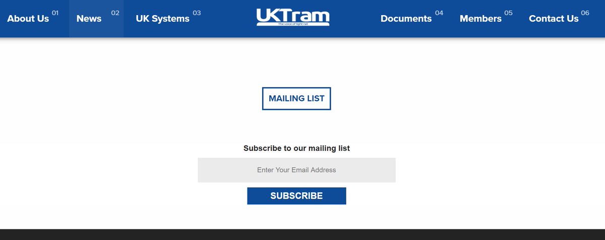 Sign up to our mailing list for weekly news on all things tram direct to your inbox!
uktram.com