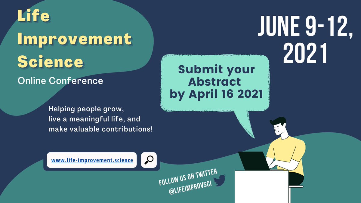 Join us in bringing together a transdisciplinary community focused on studying how to help people grow, live meaningful lives, and contribute to society at the first LIS conference, June 9-12th, 2021, online: life-improvement.science
