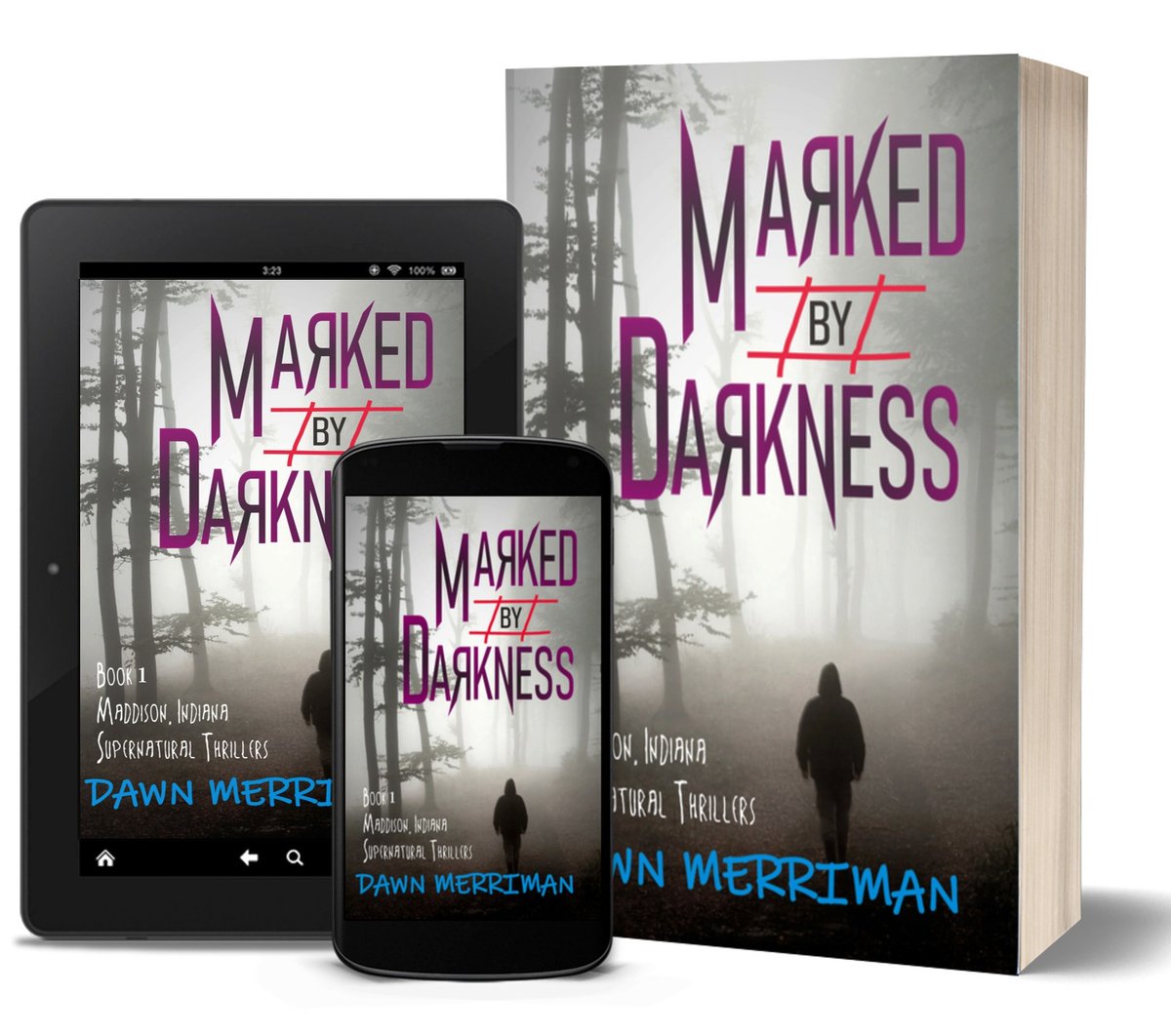 Maribeth lives alone in a cabin,  haunted by her dead family and the choices that destroyed them. A woman is murdered and left in her woods and she can no longer hide. The serial killer who destroyed her life has a copy cat determined to finish her off. getbook.at/MarkedbyDarkne…