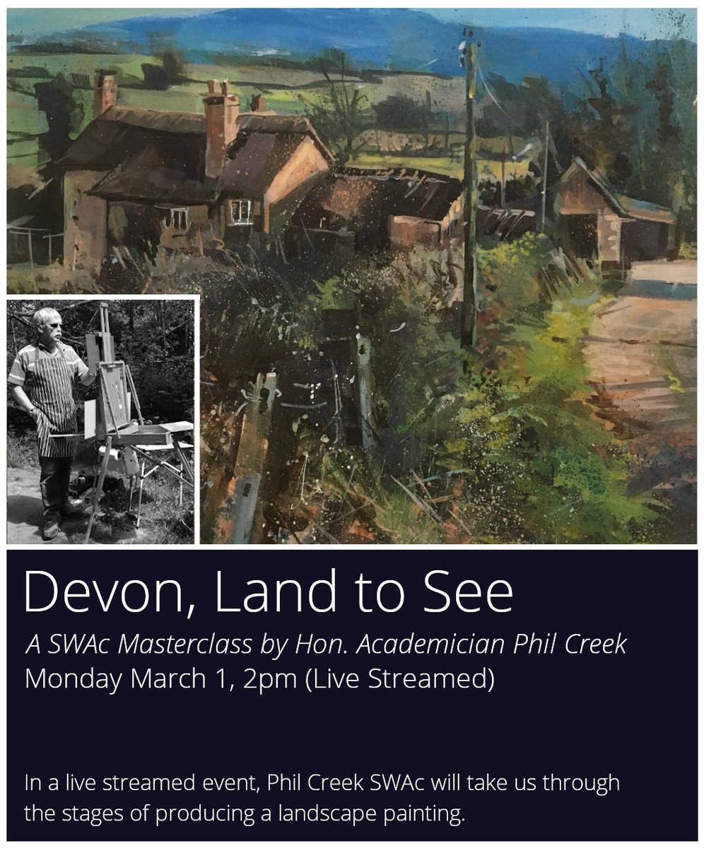 Time to sign up for an online masterclass from landscape artist Phil Creek Hon. SWAc. @swacart #onlineartclass