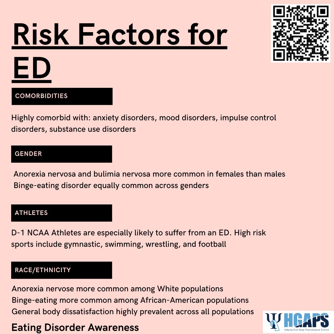 _HGAPS's tweet photo. In honor of Eating Disorder Awareness Week, HGAPS wanted to share some resources for understanding and managing common eating disorders. For more great resources, scan the QR codes in the images below and check out the Linktree in our bio. https://t.co/beeMNfqeOn