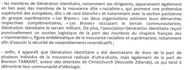 MarcGral's tweet photo. Dans le courrier envoyé par le Ministère de l'Intérieur à #GenerationIdentitaire  pour lui signifier le lancement de la procédure de sa dissolution, il y a aussi ces graves griefs, quasiment inconnus du grand public⤵️ https://t.co/YpWjcQOey4