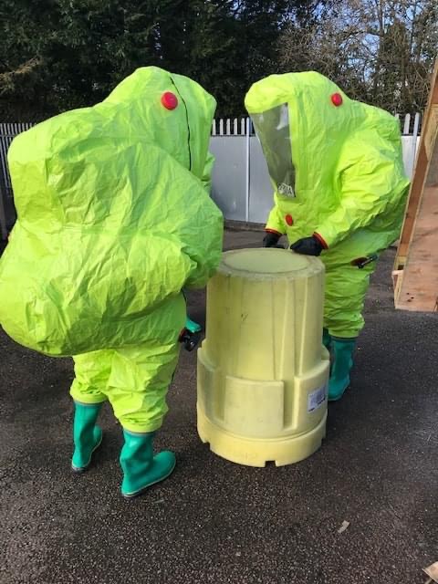 #TeamBedsFire are keeping super safe with PPE during Safe &amp; Well and Fire Safety visits during this time. But we reserve our more extreme PPE for more dangerous substances. Here are some of our Firefighters kitting up to do some hazardous material training.

#TeamBedsFire