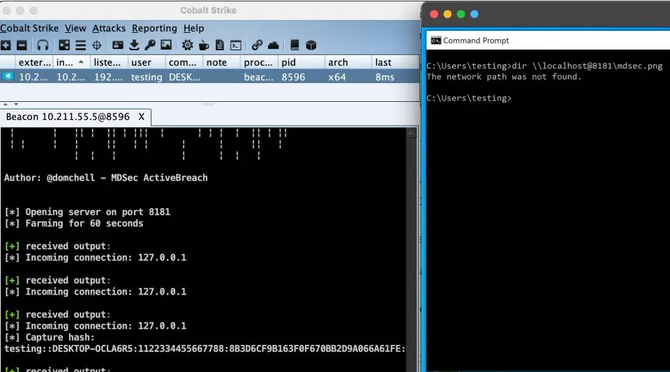 domchell's tweet photo. Just push a new post and some fresh tooling to the @MDSecLabs github, demonstrating tricks for harvesting hashes over a c2. Weaponising these tricks has been a game changer for me during red teams.... https://t.co/5ZTGROMK7f https://t.co/vdKEWs6AFc