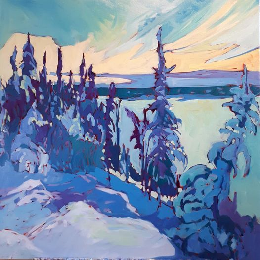 painting for the day, Yellowknife North West Territories  and winter light <a href="/mcacgallery/">McMichael Canadian Art Collection</a> @art_now_canada <a href="/radnature/">nature art</a> <a href="/saatchi_gallery/">Saatchi Gallery</a> <a href="/SaatchiArt/">Saatchi Art</a> <a href="/carfacnational/">CARFAC National</a> <a href="/TTLastSpring/">Tom Thomson</a>