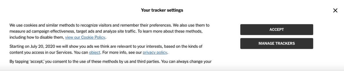 DuckDuckGo's tweet photo. When you get cookie notices on websites, we recommend clicking the option to review, since it is usually just a few clicks to disable the most invasive ones. 

Get our app to totally block major trackers from even loading in your browser: https://t.co/QNfnevM3gf https://t.co/g8Iv3u1gNr