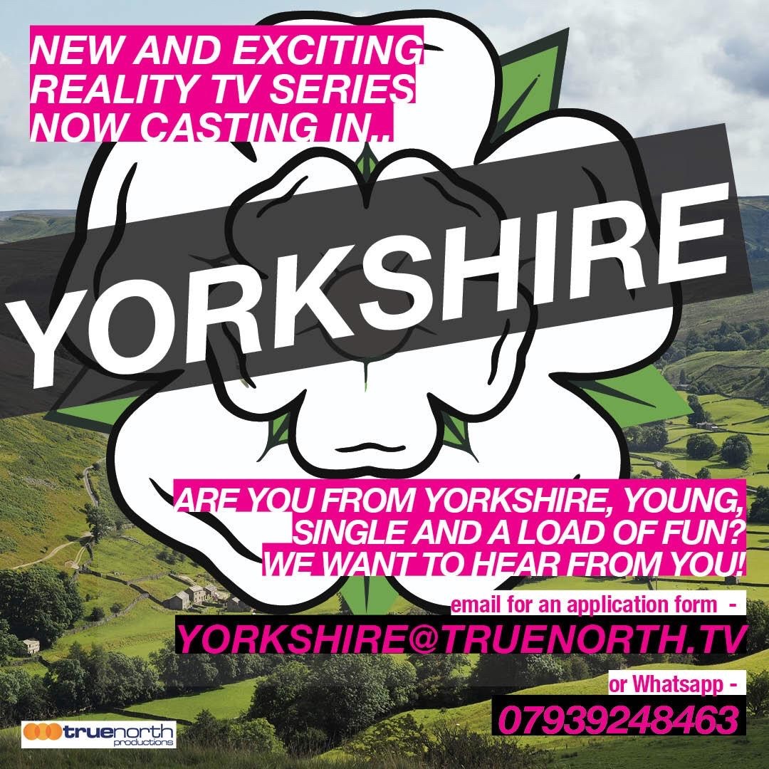 Young, free &amp; single from #Yorkshire?
Here's your chance to appear on a brand new 📺reality TV show about life in god's own country!

From the makers of #Devon&amp;Cornwall <a href="/truenorthtv/">True North</a> - contact details below.  #opportunity #realitytv #yorkshire