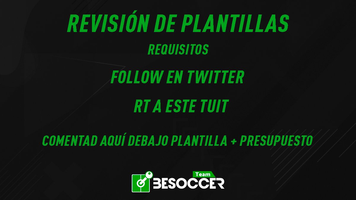 Sabemos que ha sido un duro FUT Champions por lo que le hemos pedido a nuestro experto <a href="/Doumbia_FUT/">DOUMBIA</a> que os ayude con una ronda de revisión de plantillas.

Cumple los requisitos y espera la respuesta por nuestra parte, queremos 👀 esos equipitos sanos.
