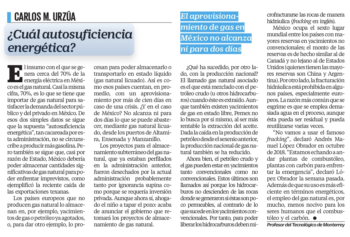 CarlosM_Urzua's tweet photo. Buenos días, comparto mi columna sobre los apagones por no producir suficiente gas natural, el cual es un energético aún más importante que la gasolina
https://t.co/wStxi92P5Y https://t.co/wxUGwgG3MG
