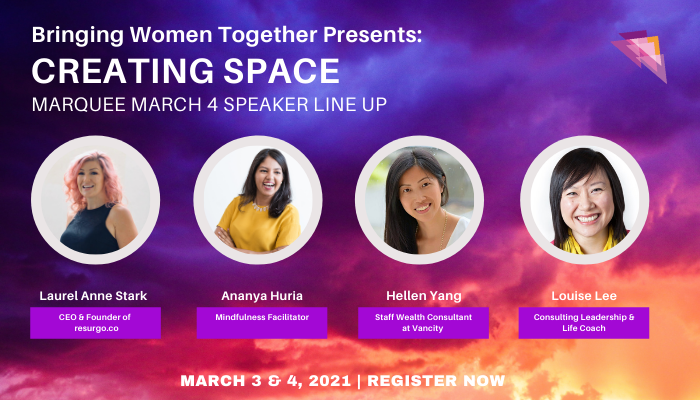 BWT Marquee 2021: Dive into #Health &amp; #Wellness and what it means to create space physically, mentally, and emotionally while being present for ourselves and others with our March 4 speakers.

Register: ow.ly/7KvA50DFBFs

#BWTVancouver #BWTMarquee2021 #BWTCreatingSpace