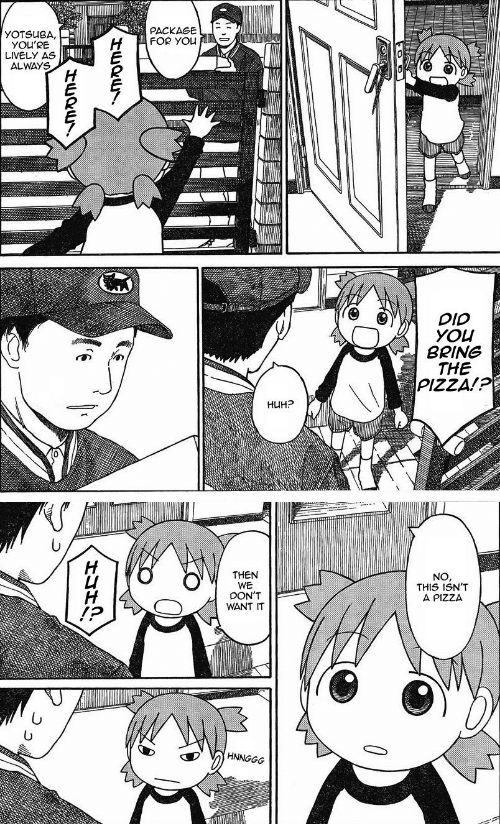 ok last one heres fourrr more bits i love without context, Yotsuba is vry good and a new issue is comin out next week u should check it out if u havent already :] goodnight ! now i sleep 