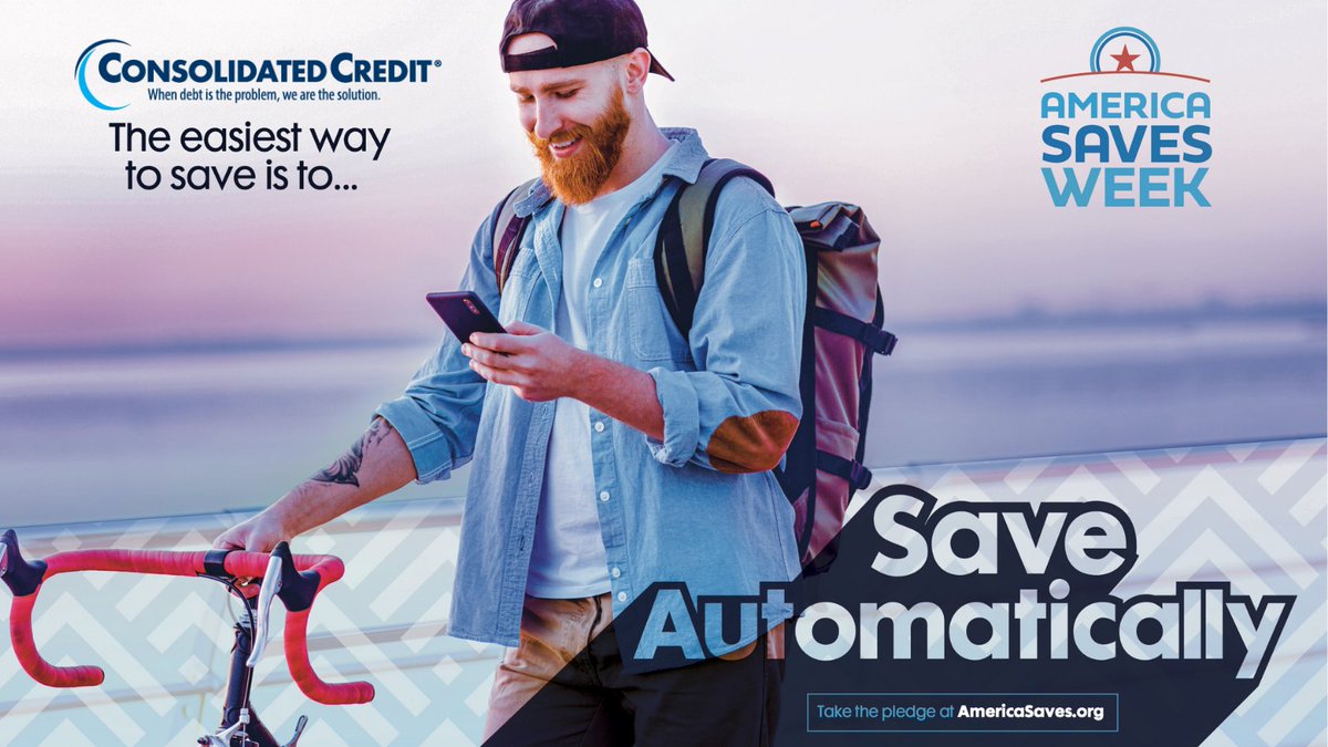 ConsolidatedUS's tweet photo. 🏦 America Saves Week
#SaveAutomatically #SplitToSave

Save money automatically. Here's how: https://t.co/b8xvDnq5Om

#ASW2021 #ConsolidatedCredit #DebtSucks #DebtReliefisPossible ☎️ 1-888-899-3492 https://t.co/UvIxXYBhSR
