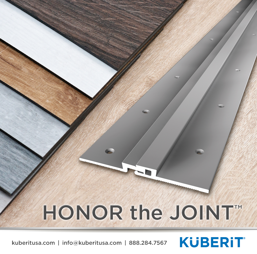 Expansion joints are well named! Don’t risk failure when installing LVT, sheet vinyl and other floor coverings. Küberit has a solution for that. #kuberitusa #innovativeprofiles #expanionjoint #honorthejoint