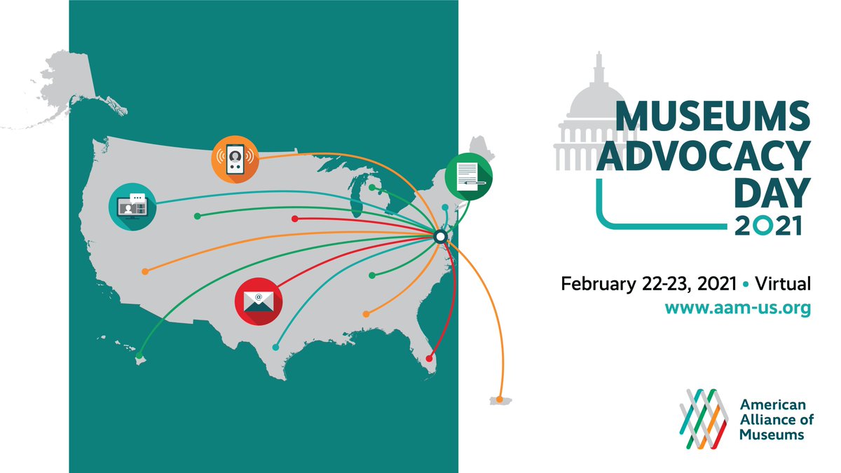 AAMers's tweet image. 📢 #MuseumsAdvocacy2021 is here! 📢

Over the next few days, we&apos;ll be bringing you an inside look at what it&apos;s like to participate in Museums Advocacy Day, the importance of #museumsadvocacy, and how you can get involved year-round from wherever you are!