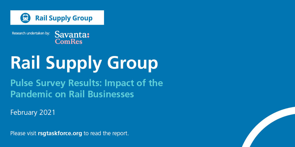 RailSupplyGrp's tweet image. Today, we publish our latest industry-wide Pulse Survey with details of the impact of the Covid-19 pandemic on rail businesses. Find out more rsgtaskforce.org