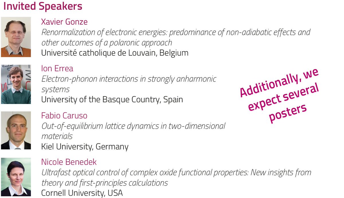 📅 March 1-4: Frontiers of Electronic-Structure Theory: Focus on Electron-Phonon Interactions - Symposium at the #DPG #SpringMeeting of the Surface Science Division. Organized by Claudia Draxl (@HumboldtUni), Matthias Scheffler (@fhi_mpg_de), and Feliciano Giustino (@UTAustin).
