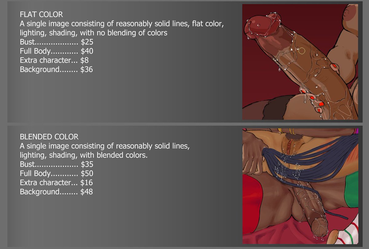Still Image Commission Pricing.