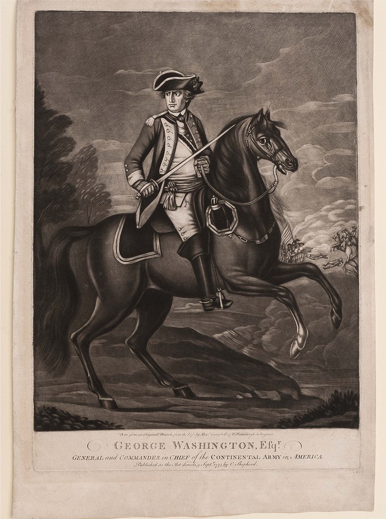 #OnThisDay in 1732, Commander-in-Chief of the Continental Army and first #POTUS George Washington was born. In 1775, an English printer named “C. Shepherd” published a mezzotint of Washington on horseback, one of the earliest prints of him.

Take a look: bit.ly/2ZRNDeZ