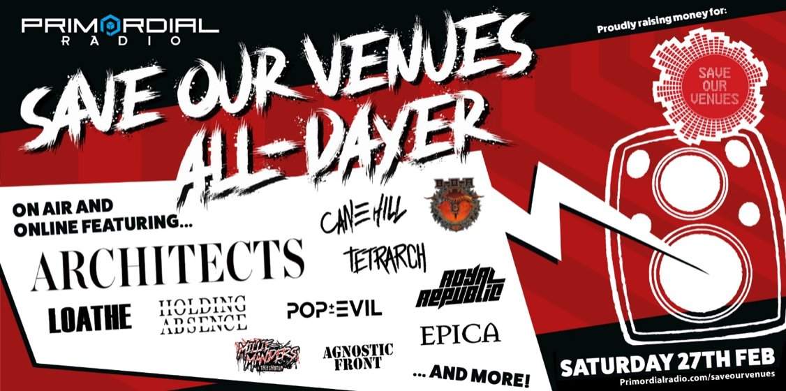THIS SATURDAY Bloodstock will be joining  <a href="/PrimordialRadio/">Primordial Radio</a> on Twitch to raise money for Save Our Venues #saveourvenues

Tune in this SATURDAY AT 4PM Twitch.TV/PrimordialRadio