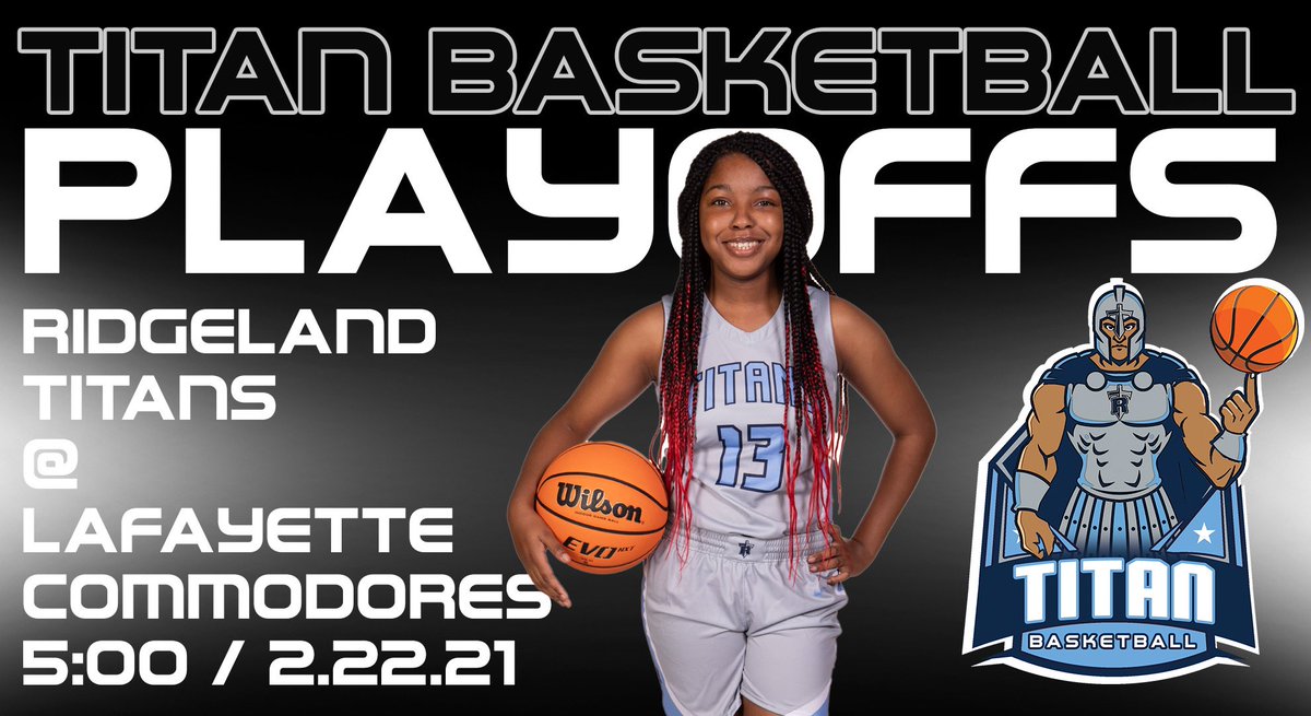 Congratulations to our Lady Titans as they will be in action tonight (finally) @ Lafayette County in the first round.  Game time is 5:00 PM!  Good luck girls!  #TitanUp