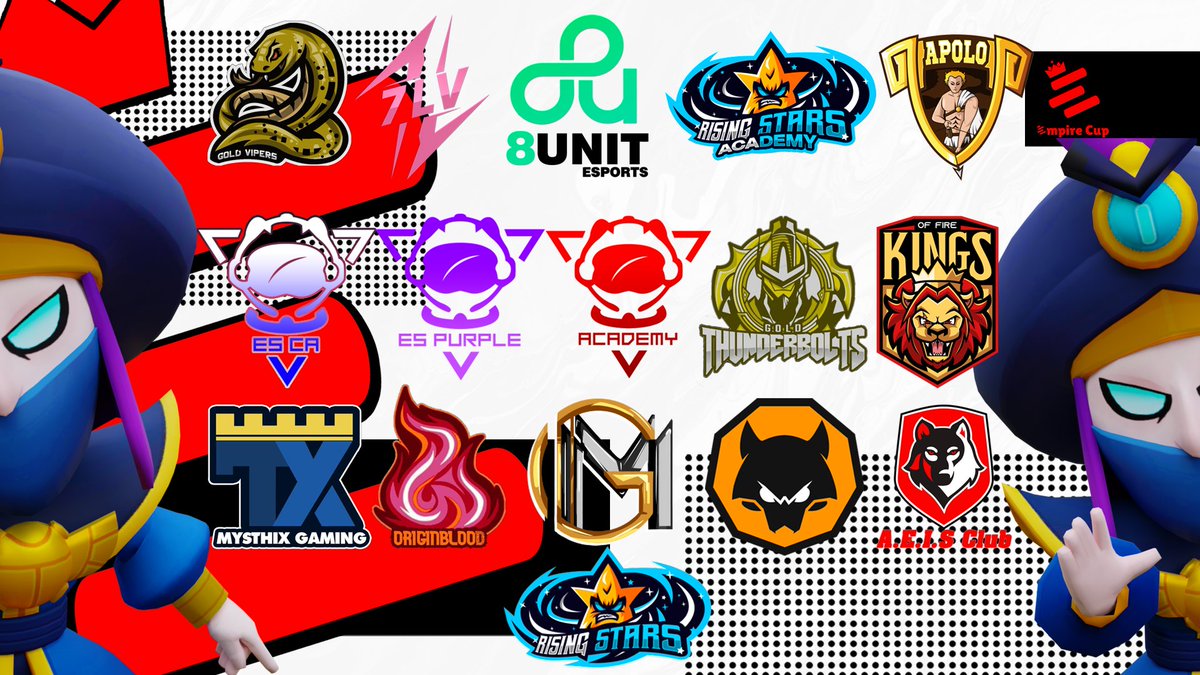#BS 
Estos son los 16 equipos que pasan a los octavos de final de 42 quipos inscritos! mucha suerte a los equipos 
¿Quién es su favorito?👑