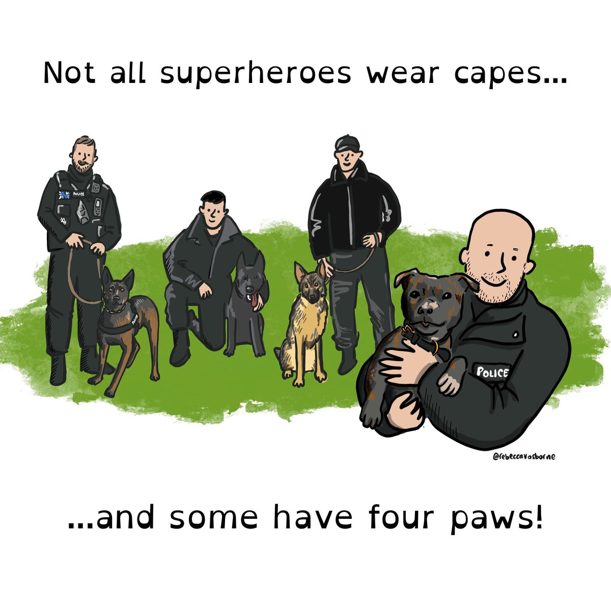 CCstaffofficer's tweet photo. Wow! What can I say other than thank you so much @rebeccavosborne from all @StaffsDogs for taking the time creating/drawing this amazing picture, very talented and can clearly see #PdVixen #PdNeo #PdEtna and our @PoliceDogCooper #NotAllHeroesWearCapes #Paws πΎ @StaffsHdofOpSpt https://t.co/VhiIusPRKI