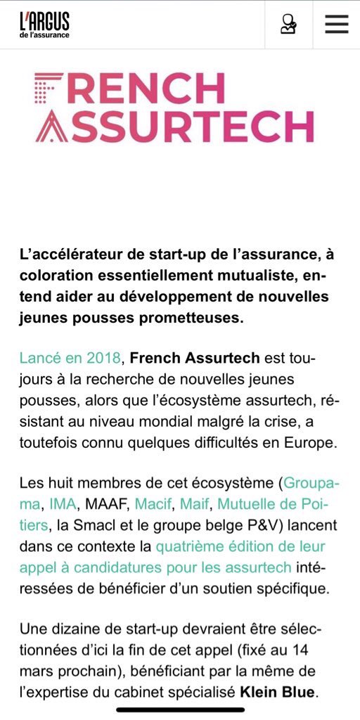 Après <a href="/golem_ai/">golem.ai</a>, <a href="/TestamentoFR/">Testamento France</a>, <a href="/mySofieSante/">mySofie</a> ou encore <a href="/AfterDataFrance/">AfterData</a> et <a href="/my_jugaad/">MyJugaad</a>, qui qui fera partie de la 4e promo de l’accélérateur <a href="/AssurTech_FR/">French Assurtech</a>, opéré par <a href="/Startup_Palace/">Startup Palace</a> ? ☀️💥

🗓 Vous avez jusqu’au 14 mars pour postuler !

#assurtech #insurtech