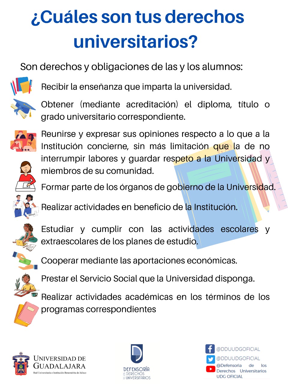¿Cuáles son los derechos universitarios
